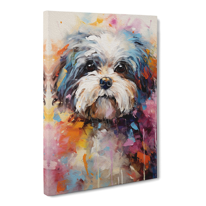 Shih Tzu Impressionism - Print, 76cm H x 50cm W x 3cm D
