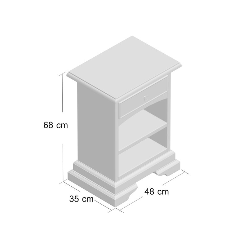 Lloyd 48cm W Solid Wood Bedside Table, Wax