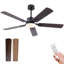 Ventilateur de plafond de chambre à coucher et de salon avec ABS noir, commande à distance et circulation d'air saisonnière