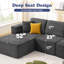 Canapé modulaire 109 po Cloud, canapé modulaire désossé avec méridienne en L, canapé en velours côtelé à assise profonde, aucun assemblage requis, canapé modulaire rembourré moderne