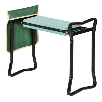 Garden Bench - Folding, With Padded Seat & Side Tool Pouch For Gardening Multifunctional , Foldable Easy Storage Holder