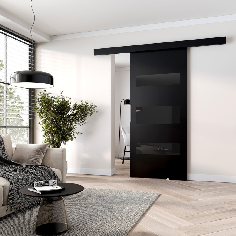 Sliding Door Prim D, Interior Door, 96cm x 205cm, Black