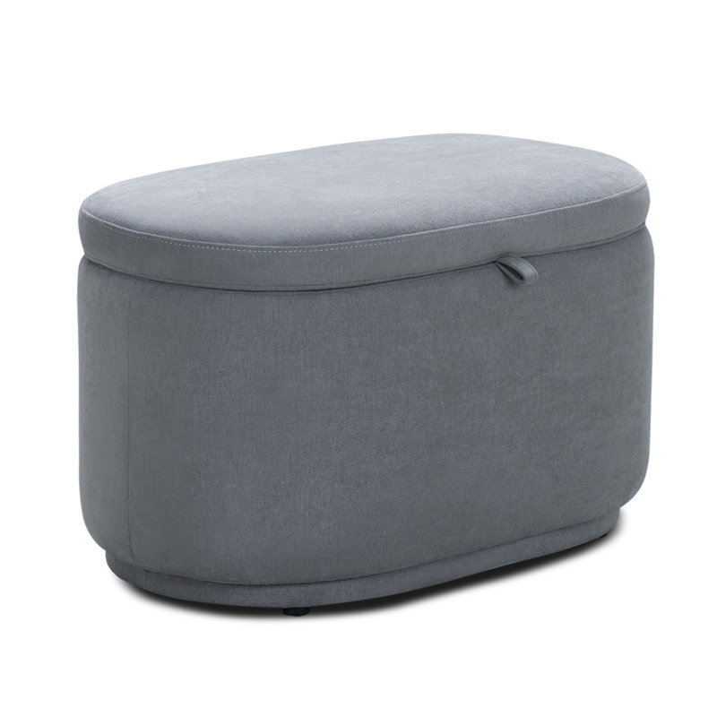 Nurture& The Ottoman Premium Quality Storage for Nursery with Stain-Resistant Performance Fabric, Gray Cotton Blend
