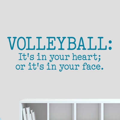 Décalcomanie murale coeur volleyball