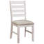 Ensemble de salle à manger 5 pièces - Table rectangulaire en bois et 4 chaises d'appoint rembourrées en tissu brun et blanc et brun