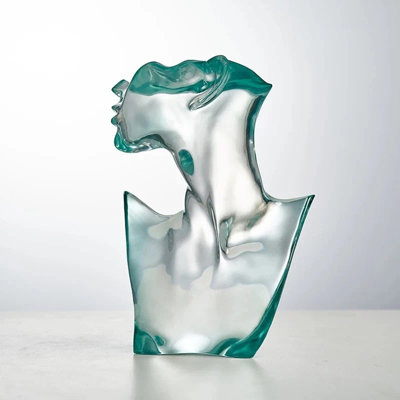 Statue nordique moderne abstrait homme transparent - Sculpture contemporaine en résine pour la maison et le bureau