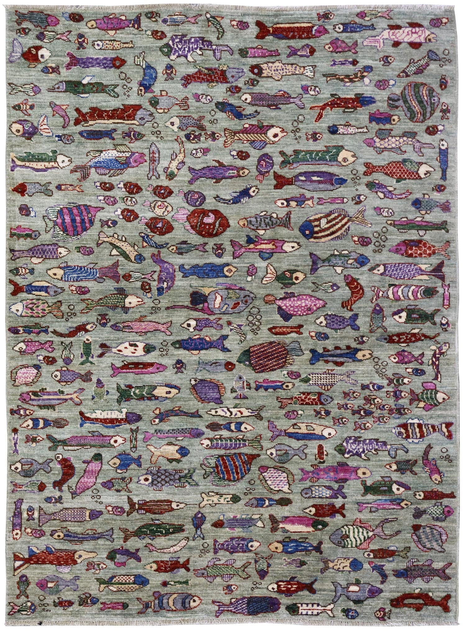 Landry & Arcari Rugs and Carpeting Small Fish One-of-a-Kind 5'1