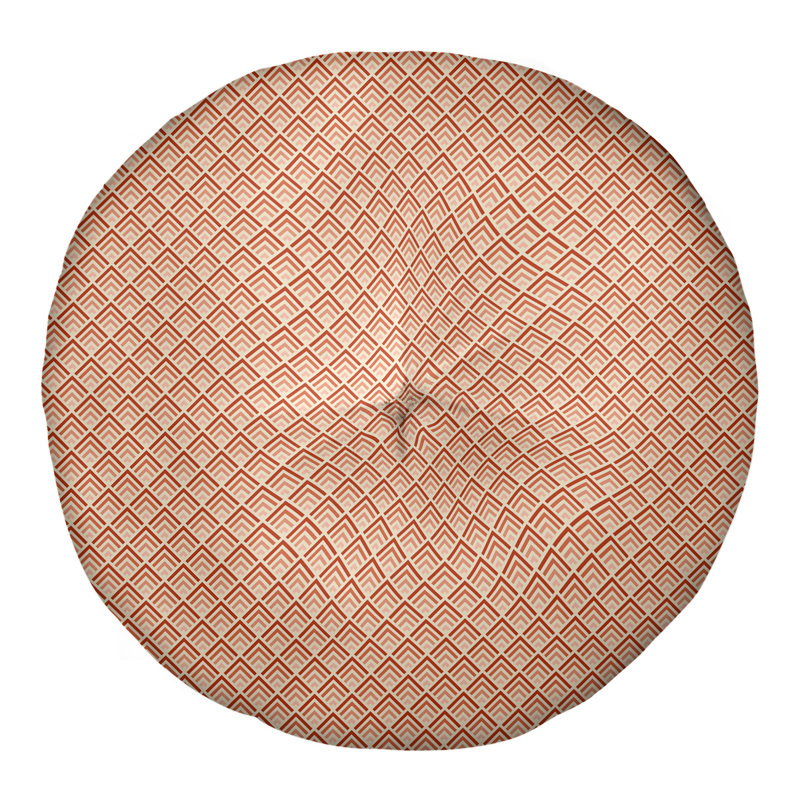 Coussin de sol géométrique Katelyn Elizabeth, 26 po x 26 po, Bois / Orange