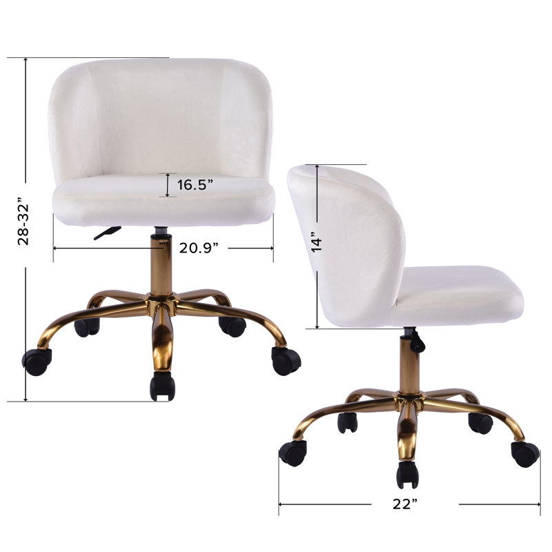 Rylee Swivel Vanity Chair with 360 Degree Rotation, Modern Makeup Seat with Adjustable Height, White