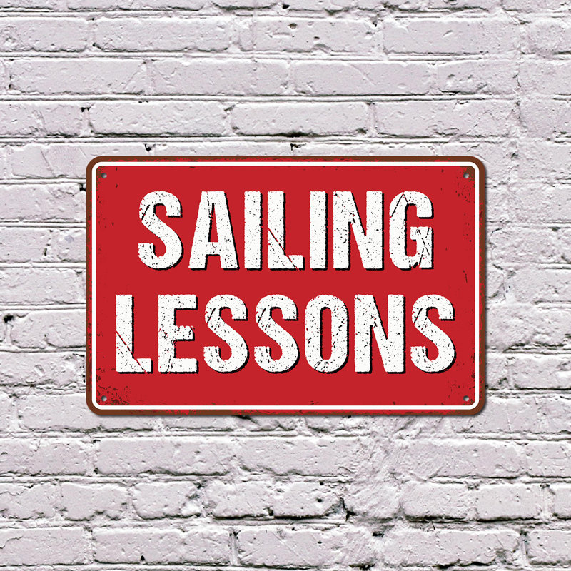 Panneau en plastique 10 "x 14" Sails Lessons Street, H 10 po x l 14 po x P 0,1 po