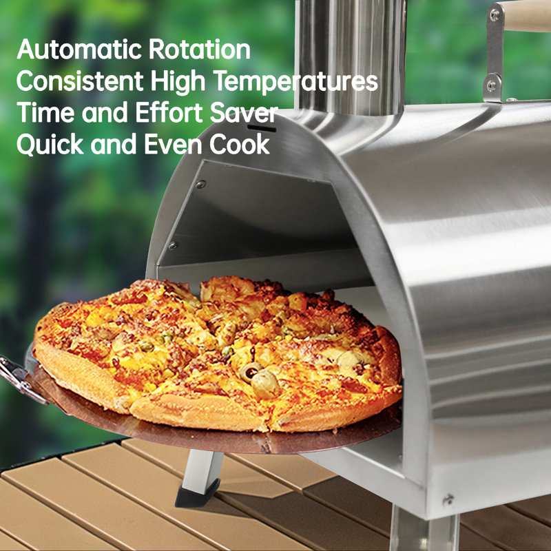Portable Stainless Steel Wood Fired Outdoor Pizza Oven with Timer