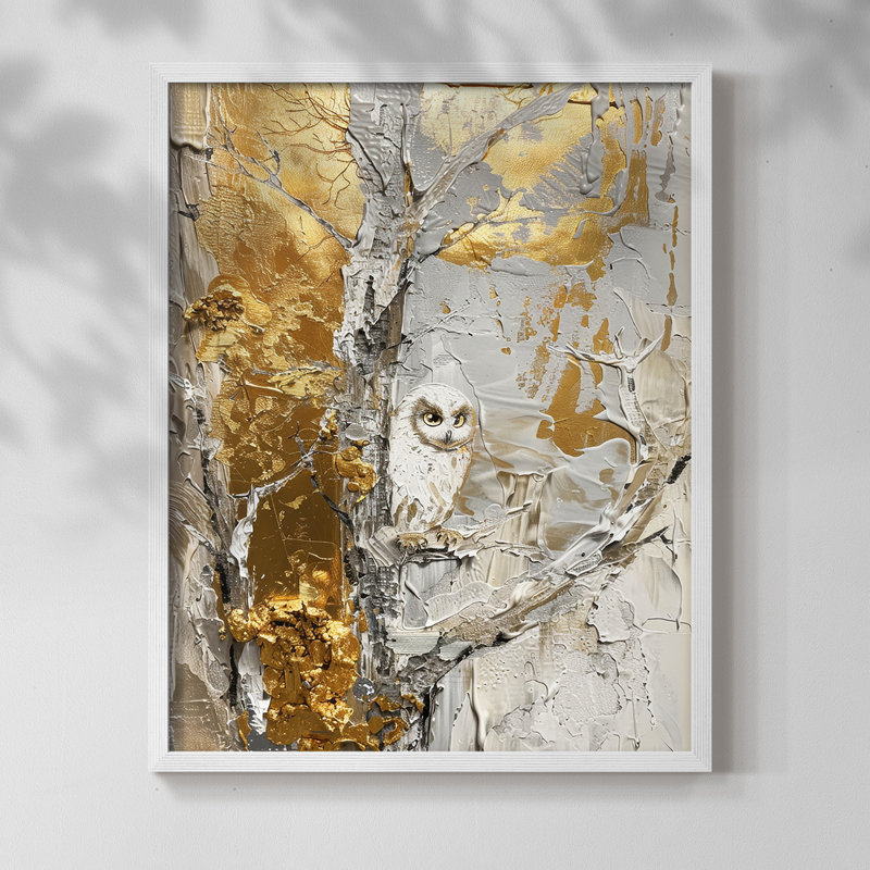 ANIMALS Series Lxxix - reproduction encadrée de qualité supérieure - prête à être accrochée - aucun clou requis, Blanc