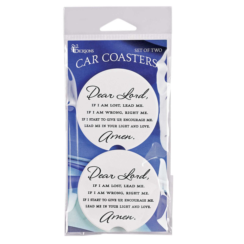 Ceramic Round 2 Piece Car Coaster Set