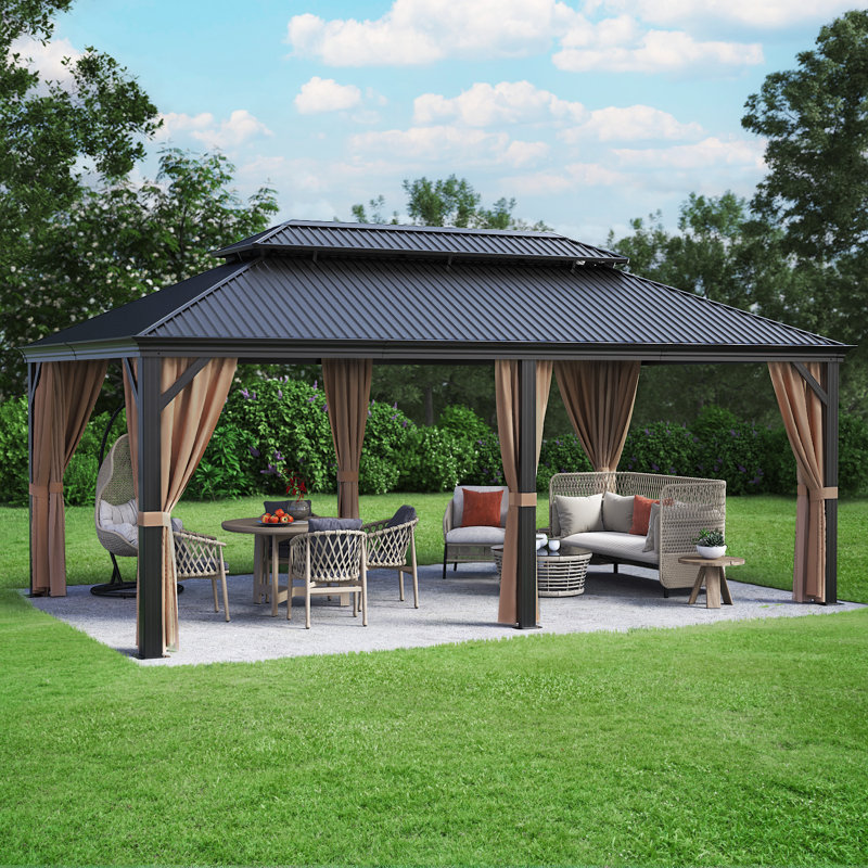 Pavillon de jardin en aluminium l 19,5 pi x P 12 pi