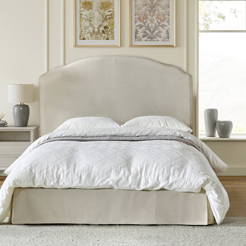 Finnin 64.8“W Modern Upholstered Platform Bed With Washable Slipcover, Tan, Queen