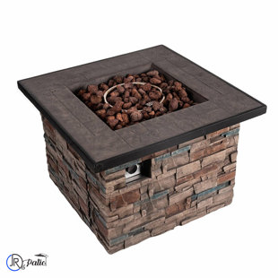 Square Stone Propane Smokeless Fire Pit