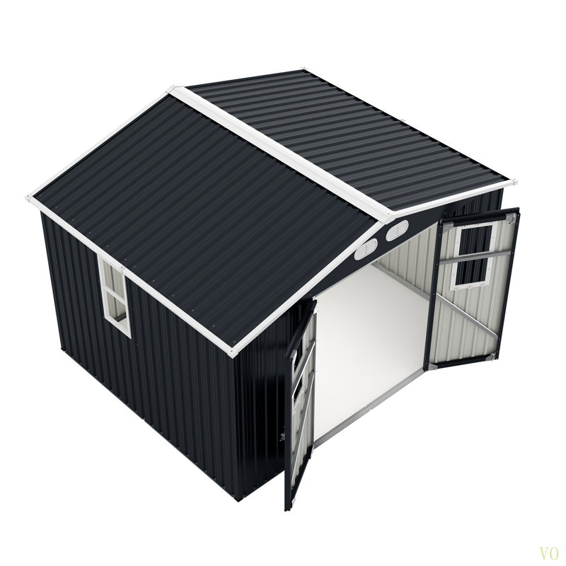 Outdoor Storage Shed, 8X10  Protective Film, Four Daylight Windows Lockable Doors,A Practical And Thoughtful Gift, 10' x 8'