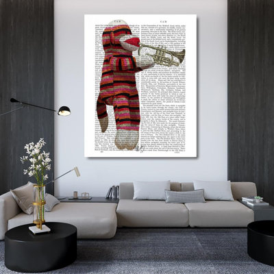 Art sur toile tendue Trinx Fab Funky Gallery, titré: Chaussette jouant de la trompette