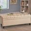 Élégante charnière contemporaine beige avec couvercle à boutons et compartiment de rangement - assure une utilisation en douceur-215961041