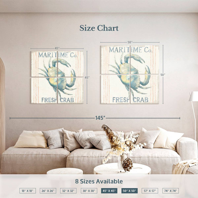 Plaque murale Kema Floursack Nautical Square III, H 50 po x l 50 po