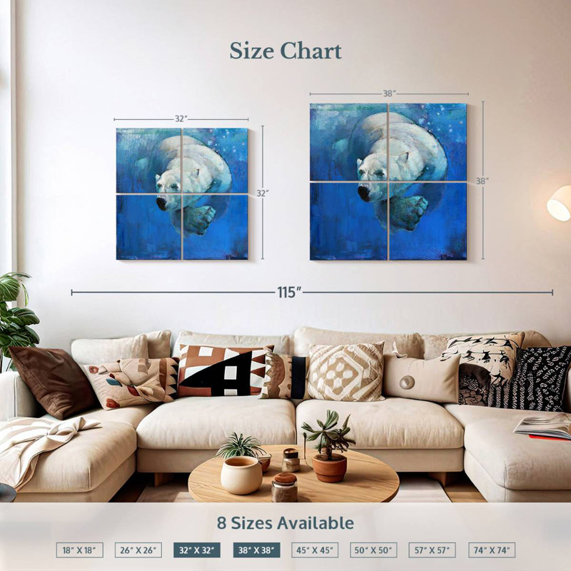 Brampt Deep Blue, 32" H x 32" W