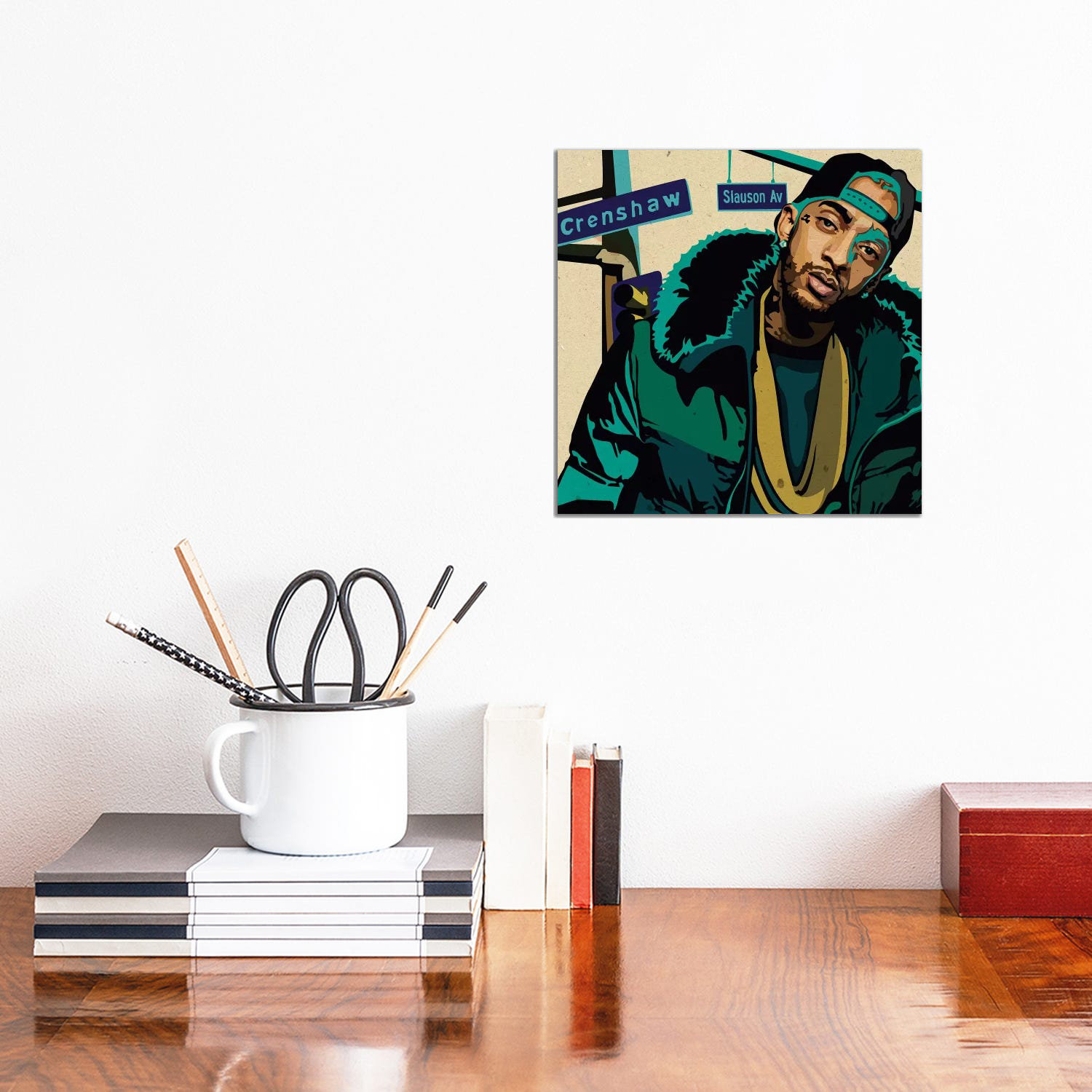 Nipsey Hussle Watercolor Portrait Print on Canvas American 