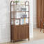 71'' Tall Etagere Arched Bookshelf with Storage Cabinet