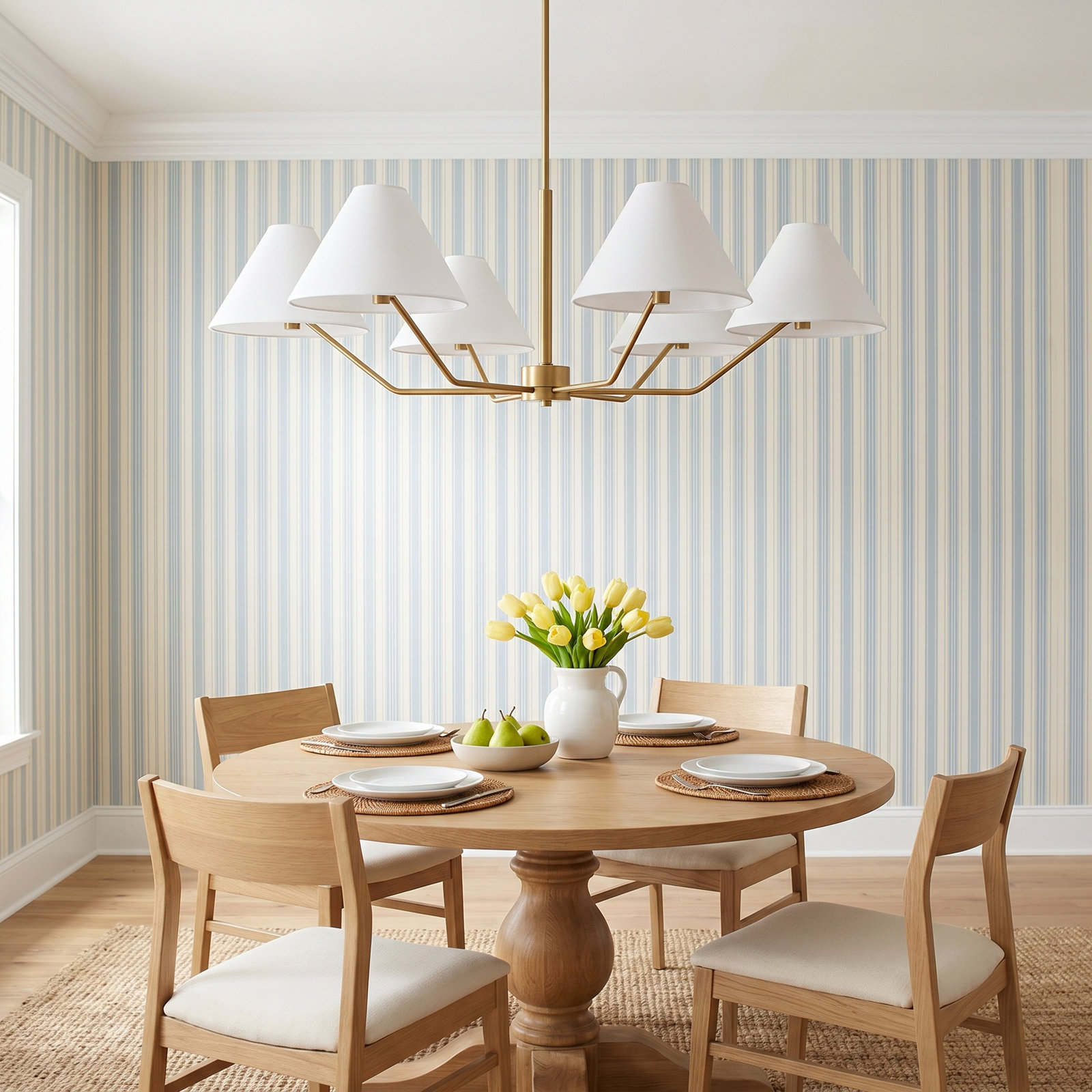 Reggie 6-Light Large Chandelier, Satin Brass