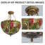 Lustre en vitrail de style raisin de 16 po en laiton antique à intensité variable-2106228530