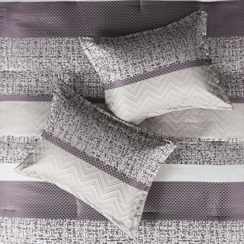 Édredon de luxe - Tissu, coussins décoratifs, lavable à la machine 7 pièces, Mauve