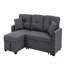 Canapé modulaire 76,5 po en mélange de lin avec lit escamotable et rangement pour chaise longue-178183297