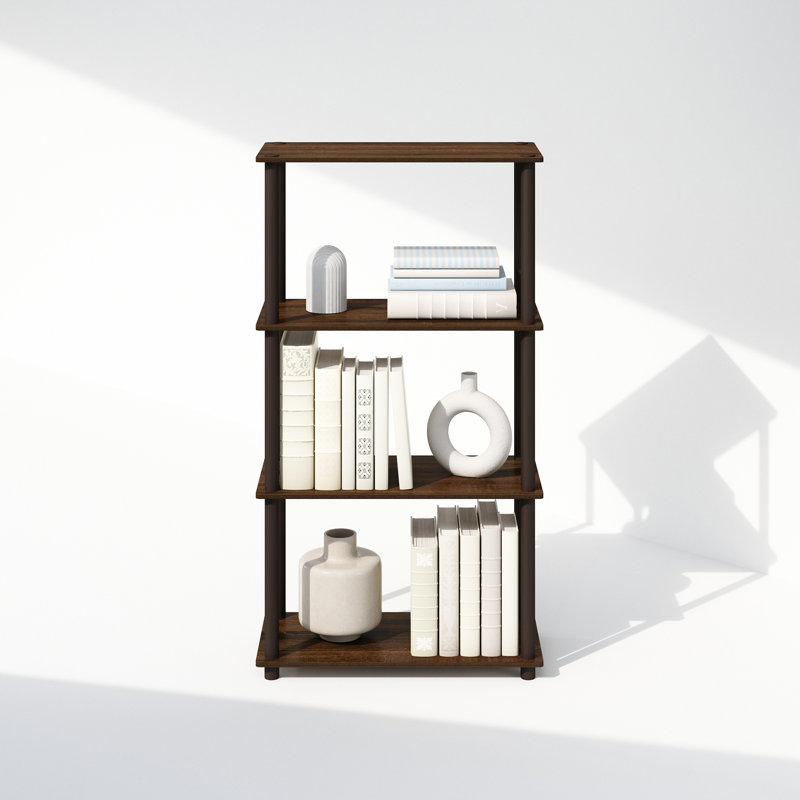 Creekside Plastic Etagere Bookcase, Dark Cherry, (4 Shelves) 43.3" H x 23.6" W x 11.6" D