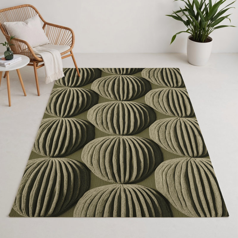 Tapis d'intérieur et d'extérieur brun Botanical, Rectangulaire 3 pi x 5 pi