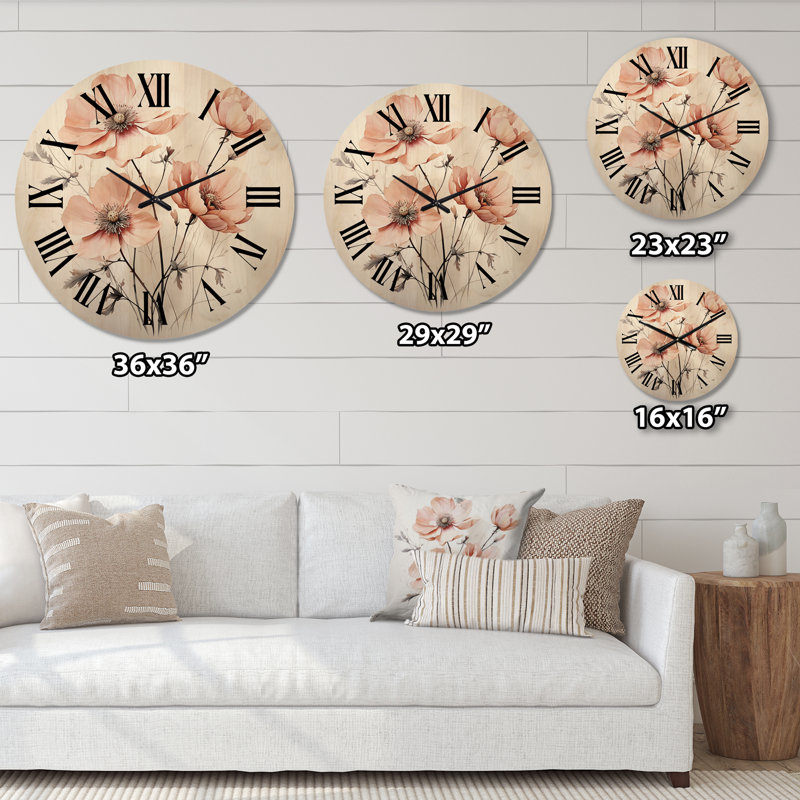 Horloge murale en bois massif Patriciaa, Très grand