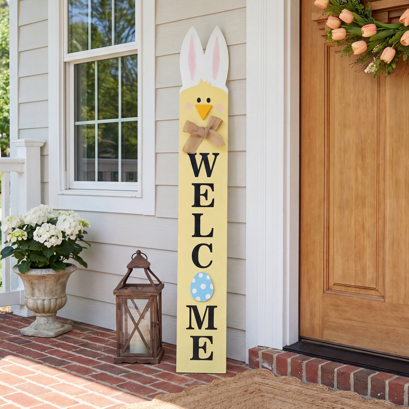 Wooden Easter Welcome Porch Sign