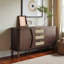 Buffet en rotin de 55 po de largeur avec portes coulissantes et tablettes réglables-1596235985
