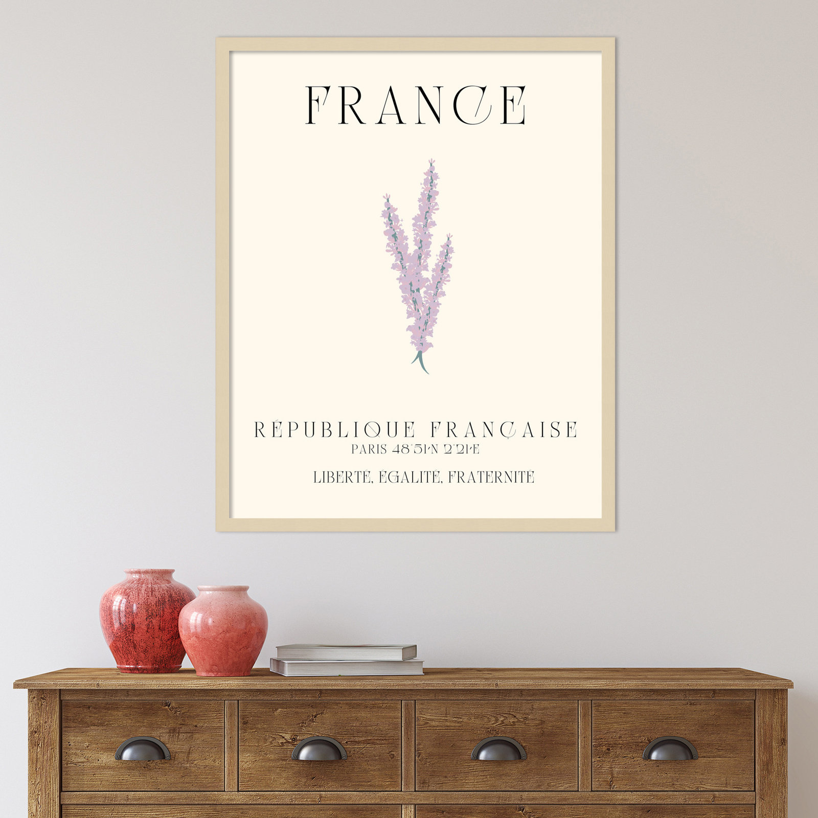 Mirando "France Travel Poster" Print, 21" W x 25" H x 1" D, Brown Framed