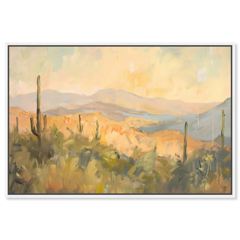 «Arizona Fields», toile classique par Art Remedy, Cadre blanc, H 21 po x l 31 po