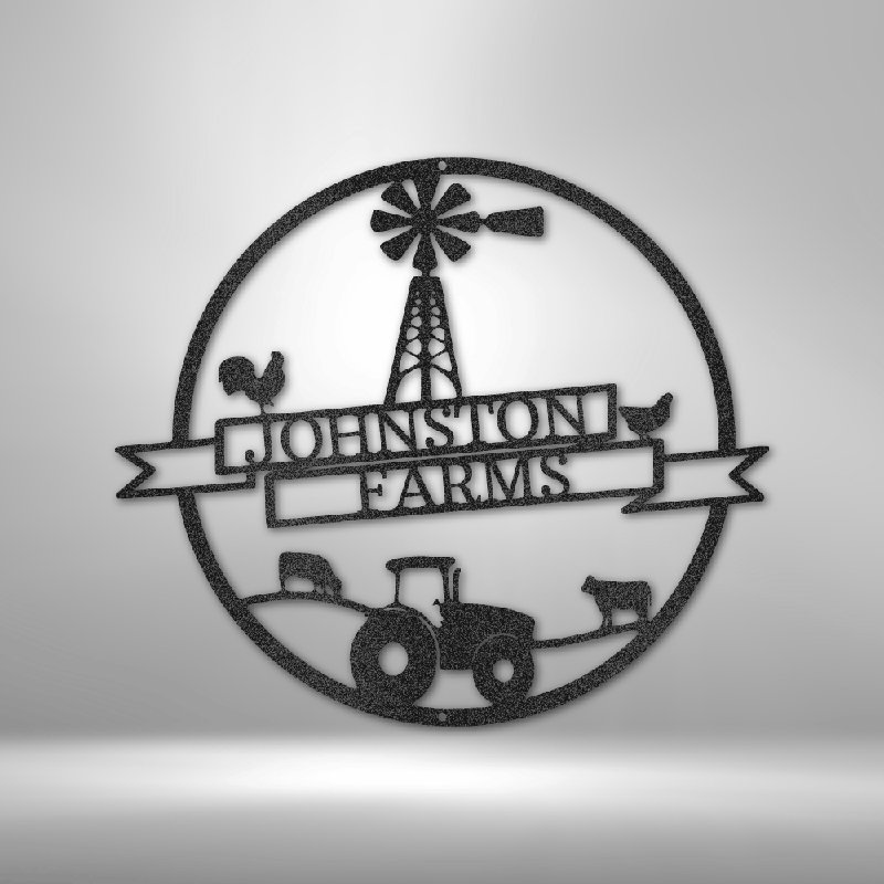 Bannière personnalisable Farm Steel, H 28,75 po x l 29,5 po x P 0,5 po, Noir, Oui