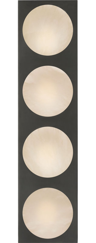 Dichotomy Sconce with Alabaster, 18" H x 4.5" W x 0.75" D, Bronze, 4 Lights