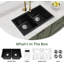 Évier de cuisine double à double cuve 50/50 en granite à double cuve à montage double Davivy 30 po x 18 po-131209618