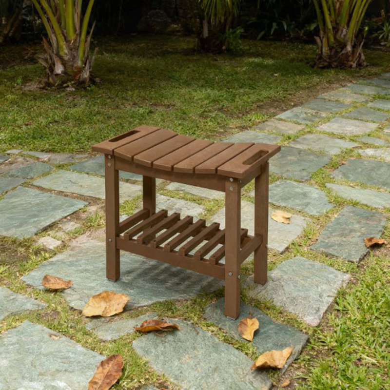 Waterproof HDPE Storage Bench with Handle, Brown