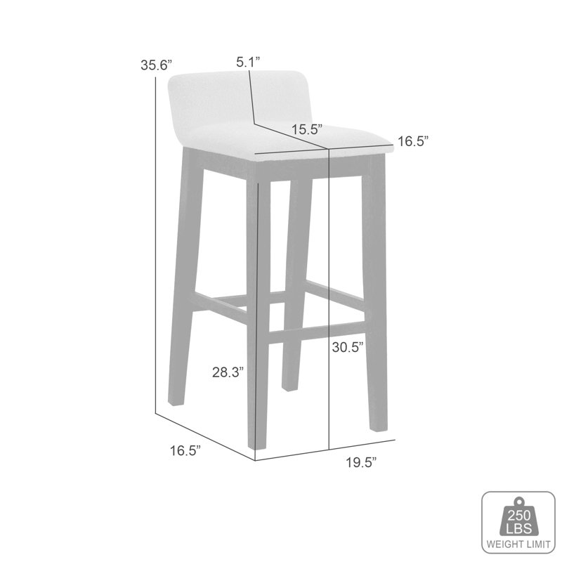 Tabouret de bar en bois Annikah, Amber Glow, 1, Tabouret de bar (siège d'une hauteur de 30,5 po)