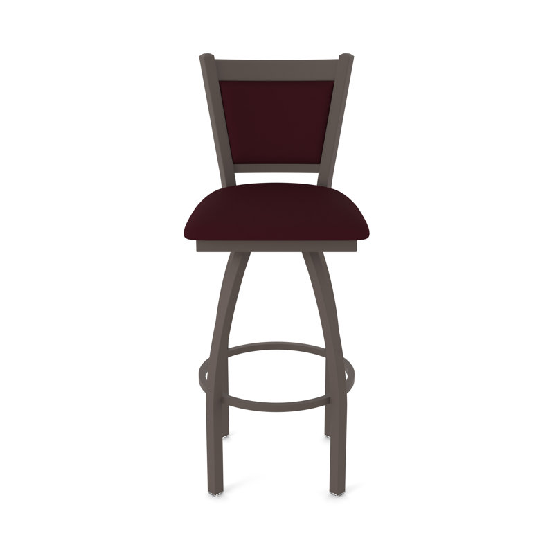 Tabouret pivotant Hadleigh, Vinyle - bordeaux Canter, Bronze, Tabouret de bar (siège d’une hauteur de 30 po)