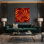 Art mural sur toile rouge Op Art 25