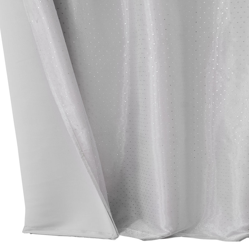 Pearl Gray Faux Silk Blackout Grommet Curtain Panel for Kids