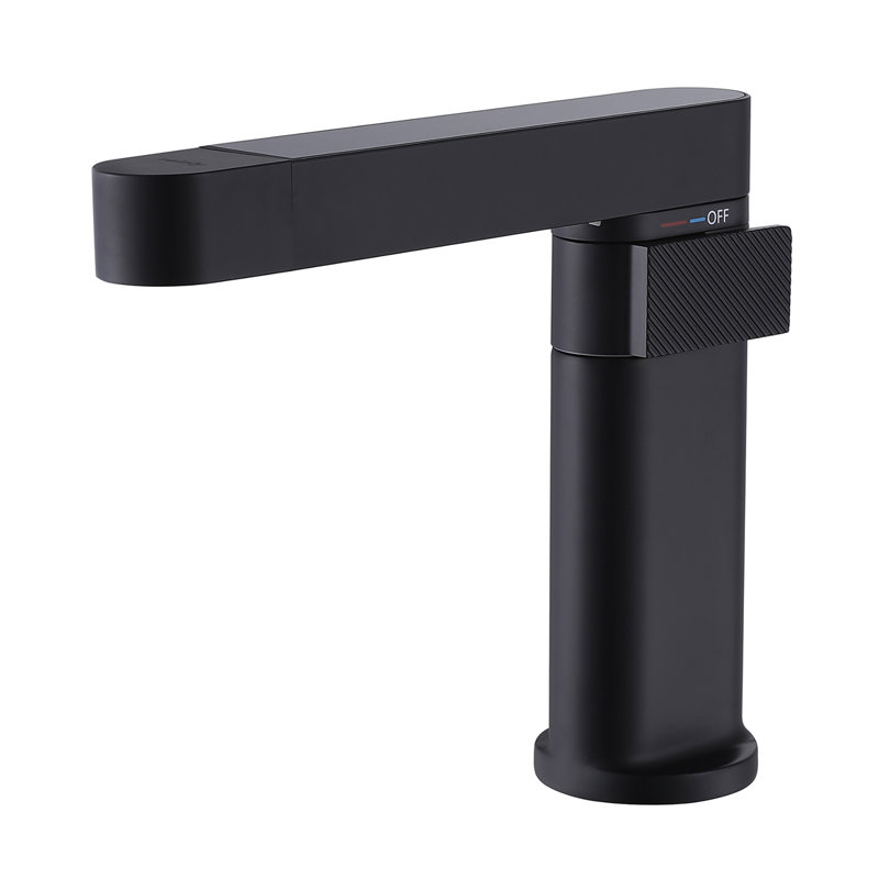 Modern Pull-Down Bathroom Sink Faucet, Single Hole 1-Handle Retractable Sprayer Faucet With 360° Swivel Spout, Matte Black