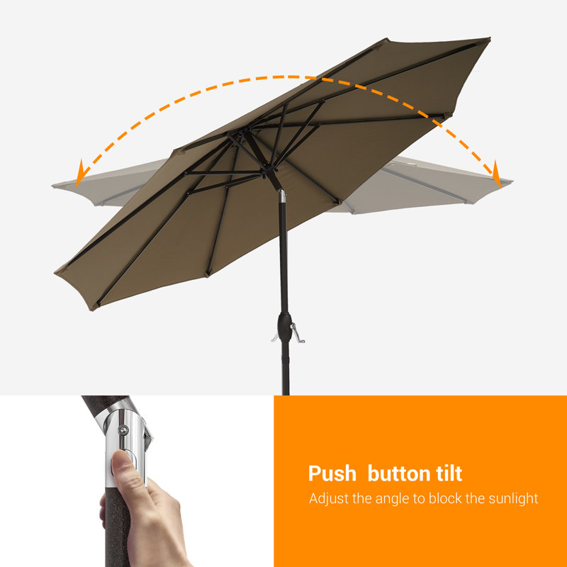 Parasol de marché 108 po Dailan, Taupe