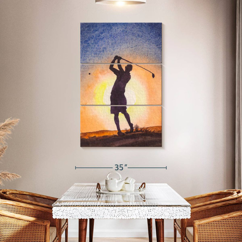 Golfer At Sunset