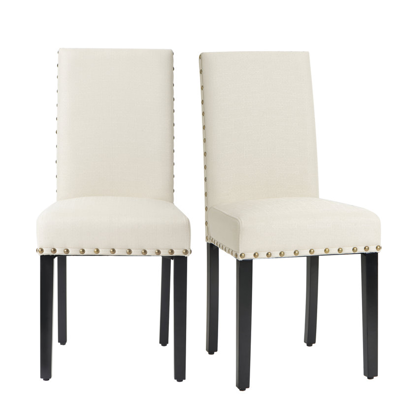 Rashad 45cm H Linen Upholstered Side Chair, Beige